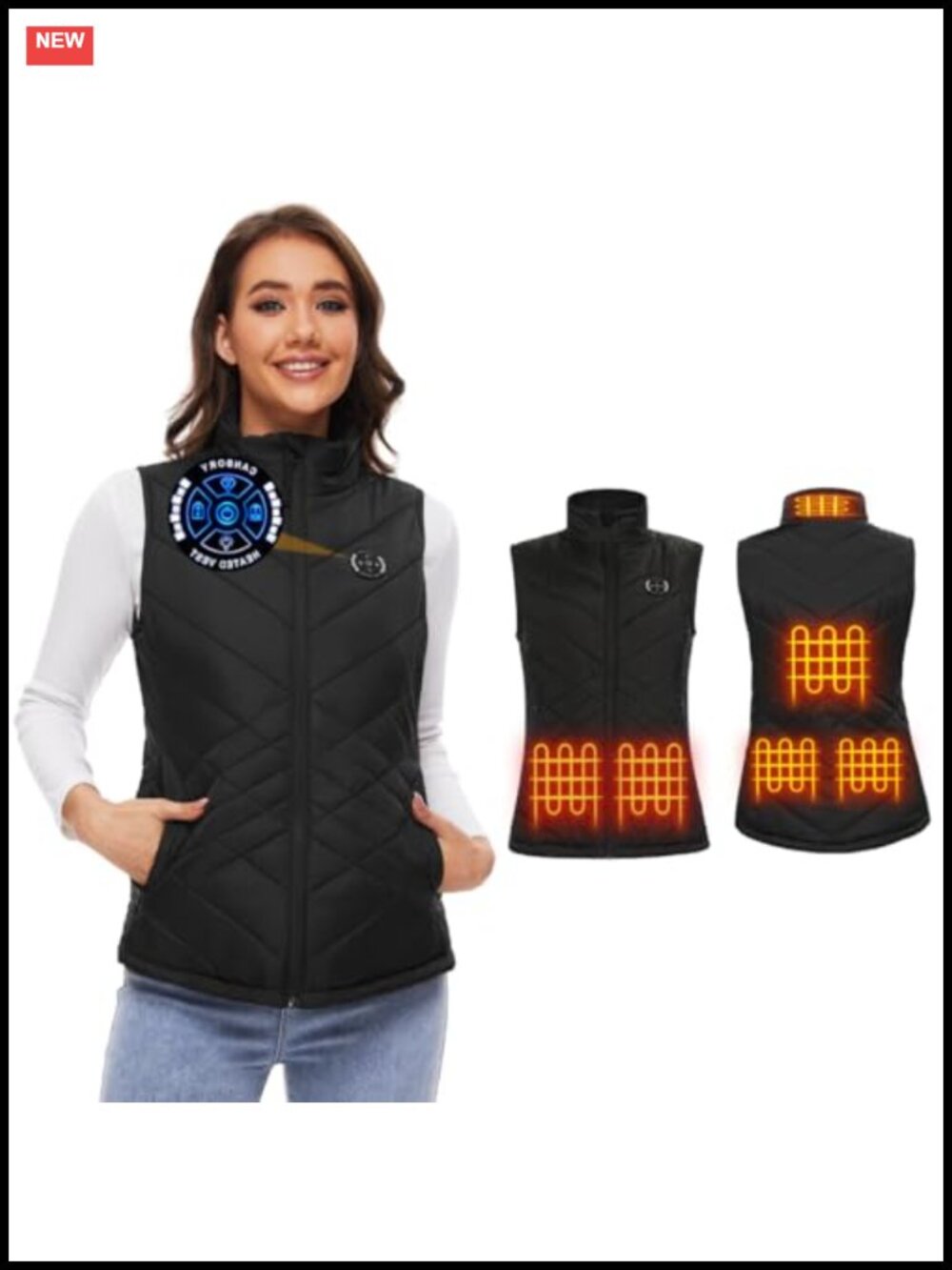 Women's Heated Vest 5-in-1 Smart USB Electric Heating Jacket